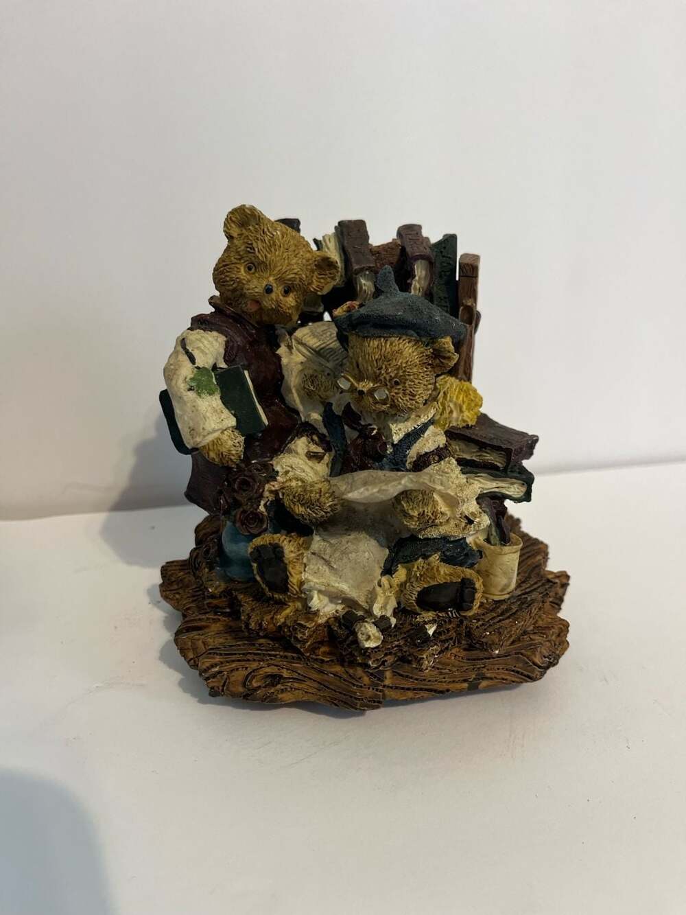 Vintage Resin Bear Music Box: Plays "school Days" - ,
